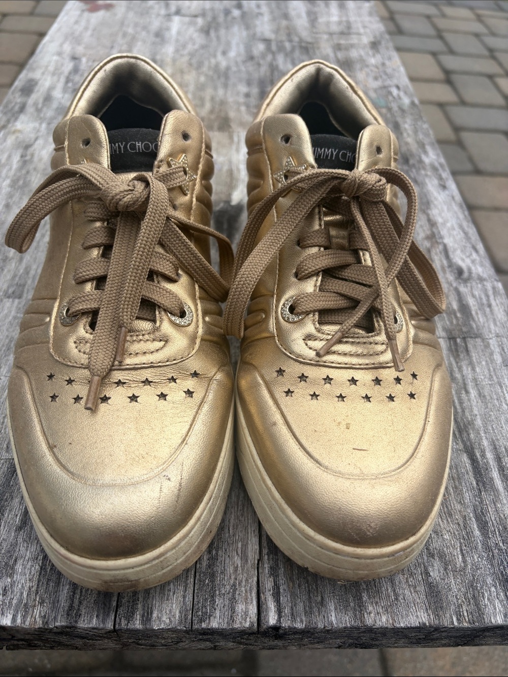 Jimmy Choo Metallic Gold Women's Sneakers